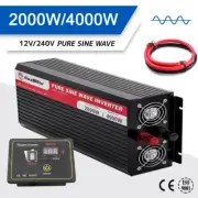 CarBole Inverter 2000W/4000W 12V-240V Pure Sine Wave Remote Control USB Camping