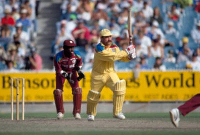 David Boon batting for Australia during his innings of 100 ru- Old Cricket Photo