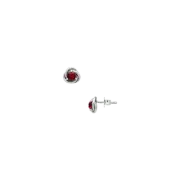(W) Pandora July True Eternity Circle Stud Earrings Sterling Silver Light Red