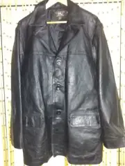 Vtg 30s 40s Style RRL RALPH LAUREN Leather Black Car Club Jacket Coat M rare 2K