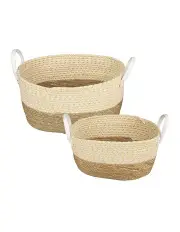 [Living Today] Carry Handles Storage Baskets set 2 Piece in Brown
