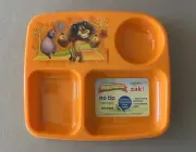 Madagascar Child’s Sectioned Plate, No Tip Design With Easy Scoop Sections, New!