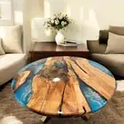 Beautiful Epoxy Resin Console Table Counter Desk Live Edge Wood Luxury Furniture