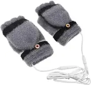 [Ipetboom] 1 Pair USB Dual Sided Heating Gloves for Winter Windproof Electric Heated Gloves for Riding and Outdoor Sports Stylish Grey Design for Warmth and Easy Hand Operation