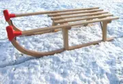 Winter Sled, Sledge, Toboggan. Wood Pilz Davos 110cm (2 seater)
