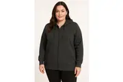 Womens Plus Queen Size Zip Thru Hoodie Jumper Pullover Hood in Charcoal