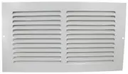 Baseboard Register, 13-3/4 in L, 7-3/4 in W, 50 deg Air Deflection, Steel, White
