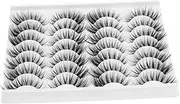 DONFAMDS Fluffy Fake Lashes Pack 14 Pairs Natural Appearance Lashes Long Strip Eyelashes for Women for Daily Party Date Wedding