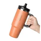 40oz Tumbler with Handle and Straw Lid, Stainless Steel Water 40 oz Orange