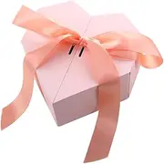 AIMALL Heart-Shaped Decorative Gift Box with Satin Ribbon – Empty Birthday Present Box for Jewelry, Chocolates, Candies, Red Blue Pink Packaging, 9.1 x 8.3 x 3.9 in