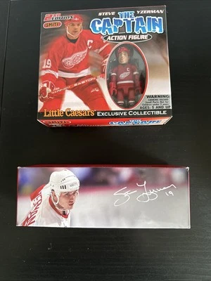 Set Of-Steve Yzerman Mini Stick Case Det Red Wings New And Lego Action Figure .