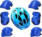 Kids Helmet Set - Kids Helmet Elbow Knee Wrist Protector Skateboard - Shock-Resistant Protective Equipment for Riding Biking Scooters Roller Skates