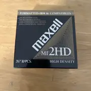 Maxwell MF2HD 3.5" Micro Floppy Disks High Density/Double Sided 10-Pack Sealed