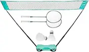 MTSDM Portable Badminton Net Set, 2.9m x 1.55m, Polyethylene (PE) and Terylene, 2 Rackets, 2 Shuttlecocks, Beach, Backyard, Volleyball