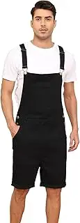 UMESOUL Men's Denim Shorts Bib Overalls Jeans Casual Loose Fit Walkshort Summer Jumpersuit