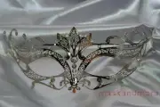 LASER CUT Metal Venetian Masquerade Costume Prom Party Wedding Silver Fox Mask