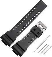 AIMALL 16mm Watch Band Strap Fits for G Shock GA-100 G-8900 GW-8900 Pins Tool Shock, Includes Stainless Steel Buckle and Tool Set