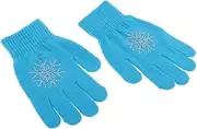 [Geardeangloow] Girls Women Kids Ice Skating Gloves Magic Stretch Glove Black Flower S, Black Snowflower