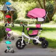 4-in-1 Kids Tricycle for Toddlers Convertible Pram Stroller Ride-On Toy 55lbs
