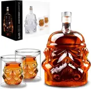 Whiskey Flask Carafe Decanter with 2 Glasses, Whiskey Glasses, Whiskey Carafe