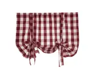 Ramie Cotton Lattice Roman Curtain, Roman Curtain Kitchen Curtain Small Curtain,Red