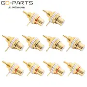 Gold Plated Brass Female RCA Jack Audio Connector For AMP Speaker CD Panel Mount