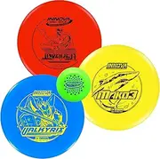 Innova Discs Golf Set - 3 Pack Starter Set for Beginners With Driver, Mid-Range, Putter (Valkyrie, Invader, Mako3) and Mini