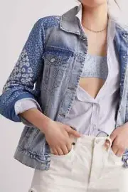 NWT Anthropologie Patchwork Denim Jacket size Medium