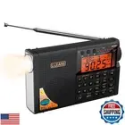 New VER Shortwave Radio AIR/VHF/AM/FM/Weather 6-Bands with Bluetooth/TF Card,