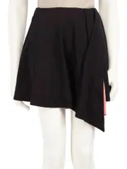 Black Asymmetric Mini Skirt