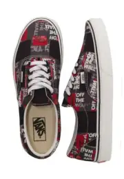 VANS Era PACKING TAPE Red Black Grey "OFF THE WALL" Script Canvas Shoes Mn's NIB
