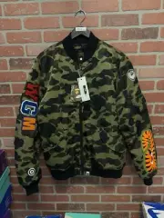 A Bathing Ape Bape Shark MA-1 Flight Jacket Size XXL 100% Authentic RARE