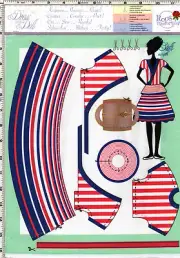 Steffi Stripes Dress Your Doll Clothes Roos Productions for 30cm/11.8" Dolls NEW