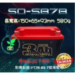 免運送充電器同鉛酸7B紅色閃電 SD-SB7B鋰鐵電池超輕量高速回充放電 適用勁戰BWS FORCE SMAX南桃園電池