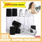 20X 10ml Roller Rollerball Perfume Essential Oil Roll On Ball Clear Glass Bottle