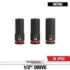SHOCKWAVE Impact Duty 1/2 in. Drive Metric Deep Well Impact Socket Set (3-Piece)