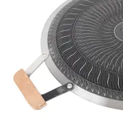 (34cm / 13.4in)Korean Grill Pan Nonstick Round BBQ Griddle Compatible For