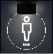 Toilet Sign Bathroom Door Sign Men's and Women's Restroom Signs, Ultra-Bright Restroom Led Sign, Bathroom Door Lighted Sign, Men and Women Modern Restroom Acrylic Sign