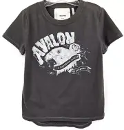 One Teaspoon Avalon Eagle Tee Girls Boys 8- 9 Faded Grey Short Sleeve T-Shirt