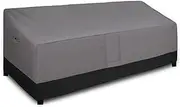 [Easy-Going] Waterproof Outdoor Couch Cover, Heavy Duty Deep 4-Seater Patio Sofa Cover, Windproof Outdoor Furniture Cover with Air Vent (104Wx40Dx33H inch,Gray/Black)