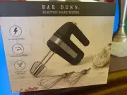 ELECTRIC HAND MIXER Rae Dunn BAKE STAINLESS STEEL Beaters & Whisks 5 Speed NIB
