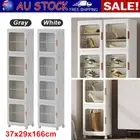 Folding 4 Tier 37cm Storage Cabinet Shelf with Wheels Home Office Dorm Gift