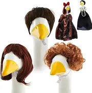 Porch Geese Wigs Hair - Wig Costume for Lawn Statue - Set of 3 Garden Statue Decor Costumes, Lawn Decoration Accessories for Outdoor Patio Yard