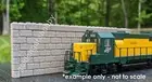 HO Scale Concrete 12x24" Block Retaining Wall, Modular, Pick a height and length