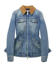 Alexander McQueen Peplum Denim Jacket IT40,IT42,IT38 Indigo