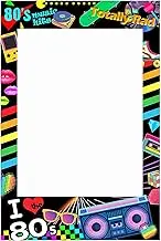 (36x24inch Pre-Cut Frame ( 80's Music Hits )) - musykrafties I Love 80s Photo Booth Frame Photobooth Props Pre-Cut 90cm x 60cm