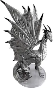 LARGE SILVER DRAGON Rusty Dragon Inn #41 Pathfinder Dungeons Dragons Miniature