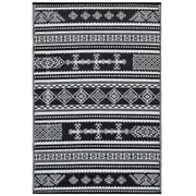 Reversible Outdoor Plastic Mat - Chatai Ellora-Black-White