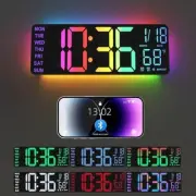 New 13" Digital Wall Clock with Night Light Digital Clock 8 RGB Colors Free Ship