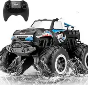 Amphibious Remote Control Car, Pickup Monster Truck - 1:20 Waterproof RC Car with Stunt, All Terrain Off-Road Kids Toy, Big Tyre Roller for Boys Toys & Boys Gifts